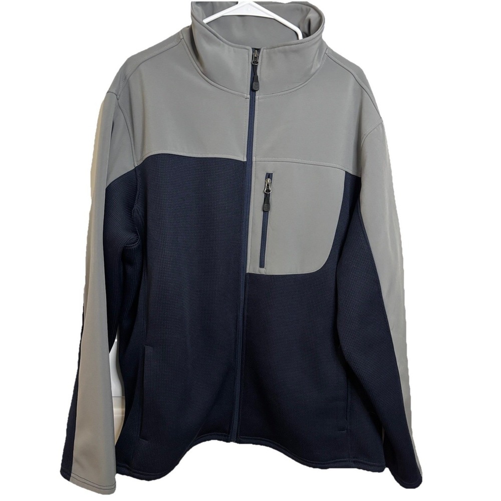 Swiss Tech Mens Full Zip Softshell Hybrid Jacket Navy Grey 2XL SM46604YB - Picture 2 of 14